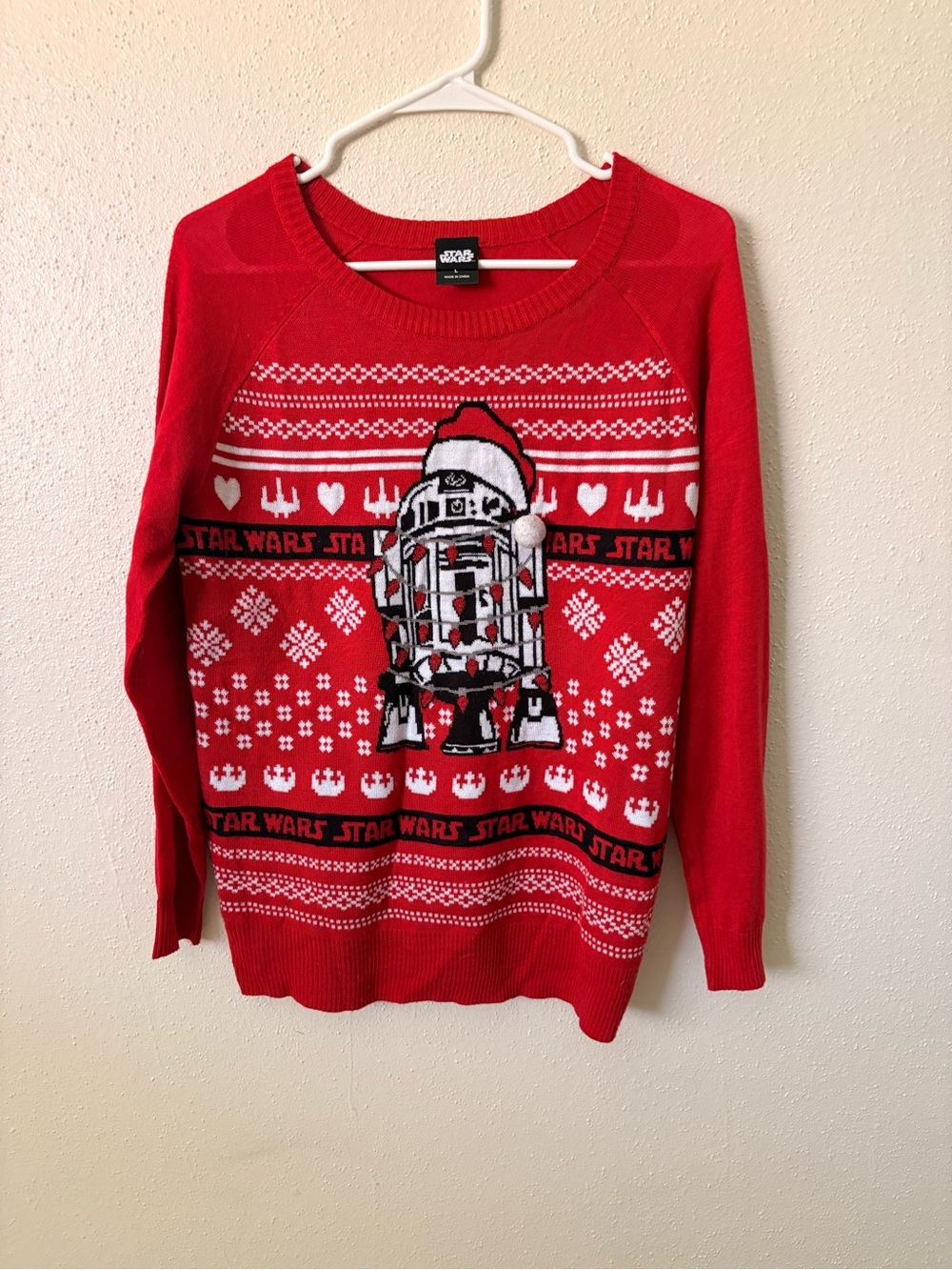 Star Wars Red R2-D2 Pom-Pom Holiday Crewneck Sweater